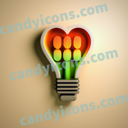  a valentines lightbulb app icon - ai app icon generator - phone app icon - app icon aesthetic