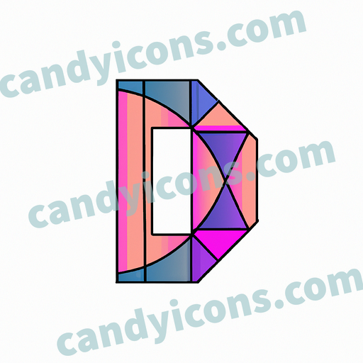 A stylized letter D with an art deco flair  app icon - ai app icon generator - phone app icon - app icon aesthetic