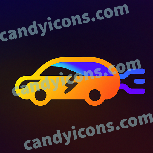A sleek and modern electric car  app icon - ai app icon generator - phone app icon - app icon aesthetic
