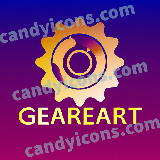 A stylized gear with turning cogs  app icon - ai app icon generator - phone app icon - app icon aesthetic
