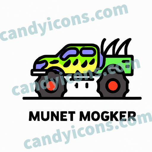 A monstrous, roaring monster truck  app icon - ai app icon generator - phone app icon - app icon aesthetic
