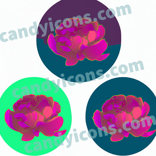 A set of graceful, pink peonies  app icon - ai app icon generator - phone app icon - app icon aesthetic