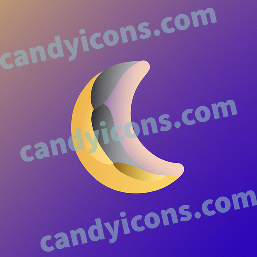 A stylized crescent moon  app icon - ai app icon generator - phone app icon - app icon aesthetic