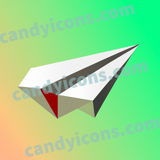 A playful, cartoon-style paper airplane  app icon - ai app icon generator - phone app icon - app icon aesthetic