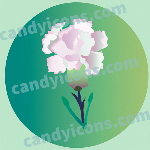 A pretty, whimsical frilly pink carnation  app icon - ai app icon generator - phone app icon - app icon aesthetic