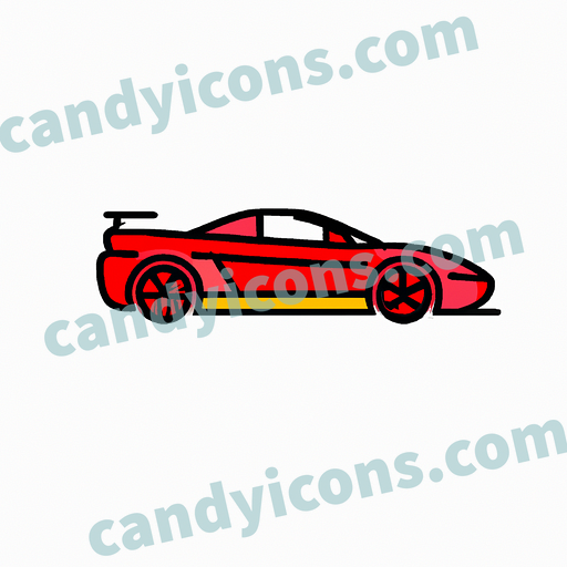 A red sports car with a spoiler  app icon - ai app icon generator - phone app icon - app icon aesthetic