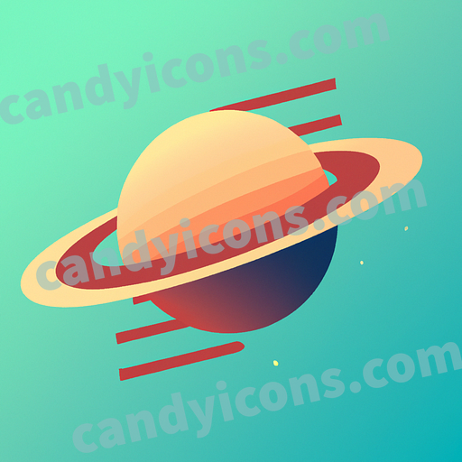 A stylized planet Saturn with rings  app icon - ai app icon generator - phone app icon - app icon aesthetic