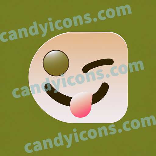 A saucy, winking smiley face  app icon - ai app icon generator - phone app icon - app icon aesthetic