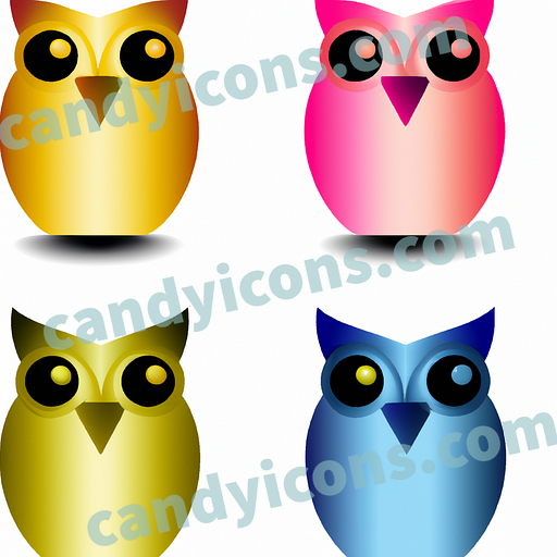 A curious, wide-eyed owl  app icon - ai app icon generator - phone app icon - app icon aesthetic