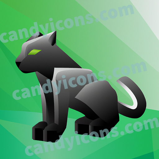 A sleek and swift black panther  app icon - ai app icon generator - phone app icon - app icon aesthetic