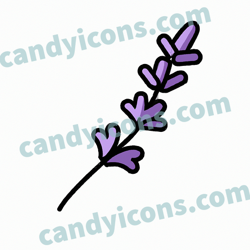 A fragrant lavender sprig  app icon - ai app icon generator - phone app icon - app icon aesthetic