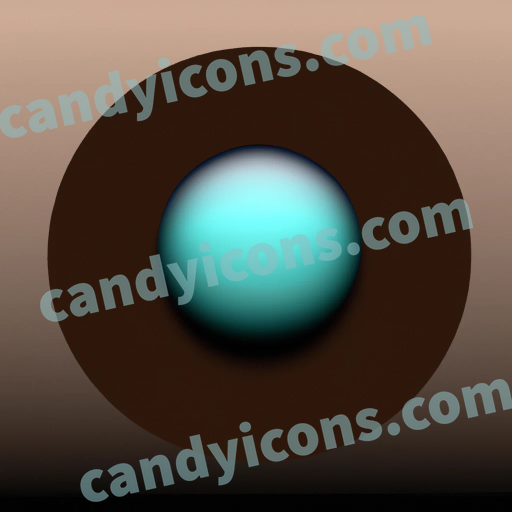 An app icon of A Sphere in brown , dark turquoise , blanched almond color scheme