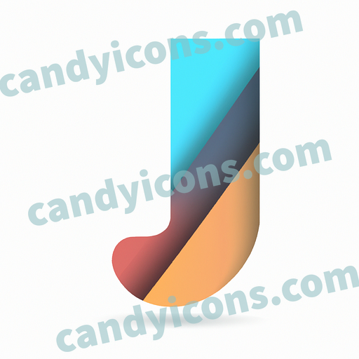A smooth, flowing letter J  app icon - ai app icon generator - phone app icon - app icon aesthetic