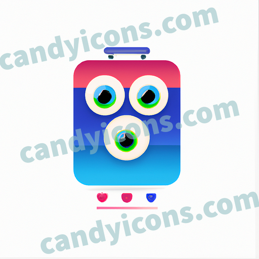 a suitcase with ai eyes app icon - ai app icon generator - phone app icon - app icon aesthetic