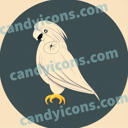 An app icon of A cockatoo in mulberry , dark khaki color scheme