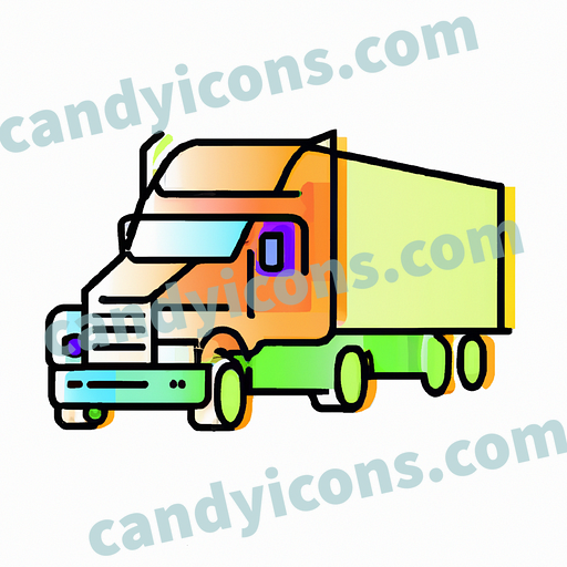 A big, honking eighteen-wheeler truck  app icon - ai app icon generator - phone app icon - app icon aesthetic
