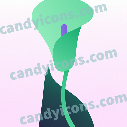 A graceful, gently-curved calla lily  app icon - ai app icon generator - phone app icon - app icon aesthetic