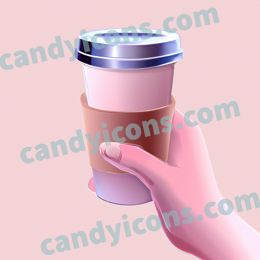 a hand holding disposable coffee cup app icon - ai app icon generator - phone app icon - app icon aesthetic