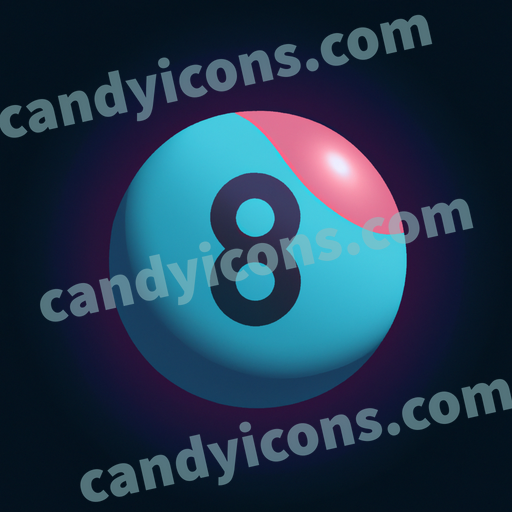 An app icon of A snooker ball in powder blue , emerald green , pink , cadet blue color scheme