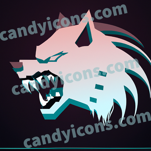 A fierce, snarling wolf with bared teeth  app icon - ai app icon generator - phone app icon - app icon aesthetic