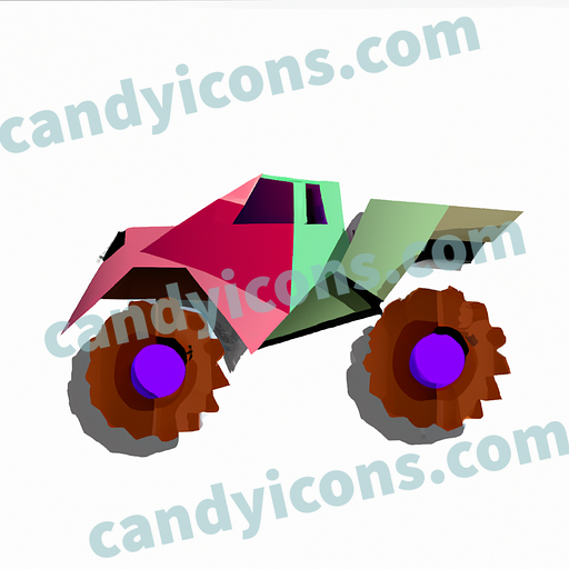 A rugged, rough-and-tumble monster truck  app icon - ai app icon generator - phone app icon - app icon aesthetic