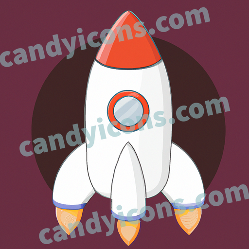 A cute, cartoon-style rocket ship app icon - ai app icon generator - phone app icon - app icon aesthetic