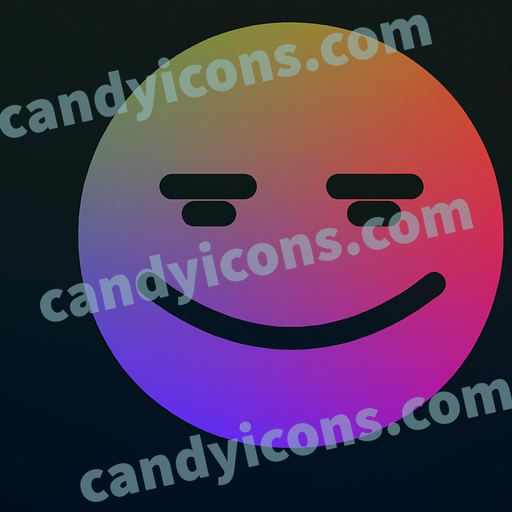 A smirking, grinning smiley face with raised eyebrows  app icon - ai app icon generator - phone app icon - app icon aesthetic