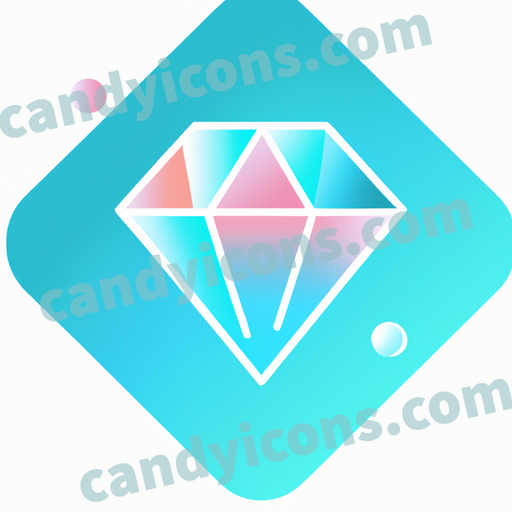 An app icon of A diamond shape in orchid , baby blue , mint blue , tan color scheme