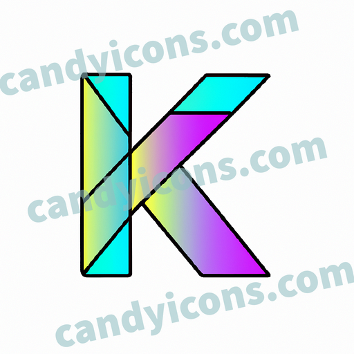 A futuristic letter K with sharp edges  app icon - ai app icon generator - phone app icon - app icon aesthetic