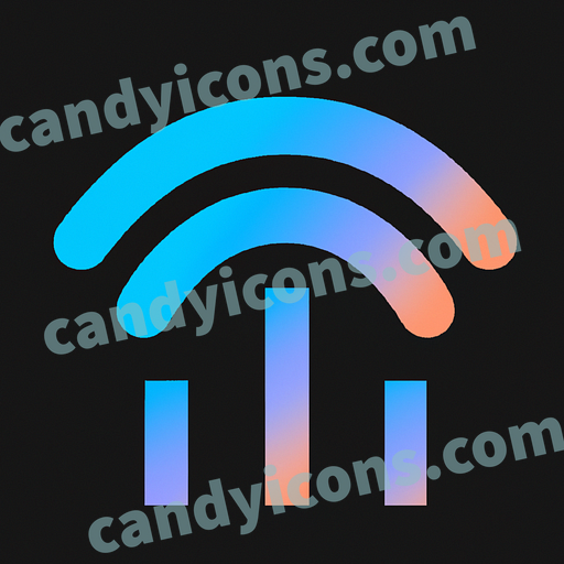 A stylized wifi signal with bars  app icon - ai app icon generator - phone app icon - app icon aesthetic