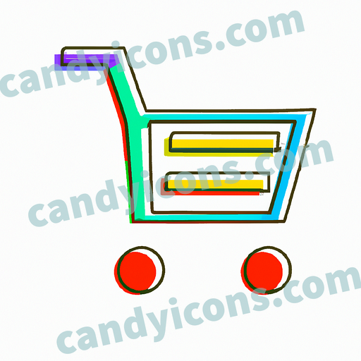 A stylized shopping cart  app icon - ai app icon generator - phone app icon - app icon aesthetic
