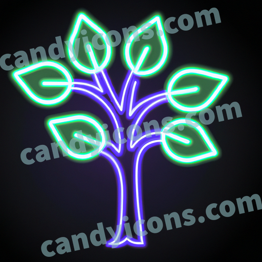 A stylized tree with leaves  app icon - ai app icon generator - phone app icon - app icon aesthetic