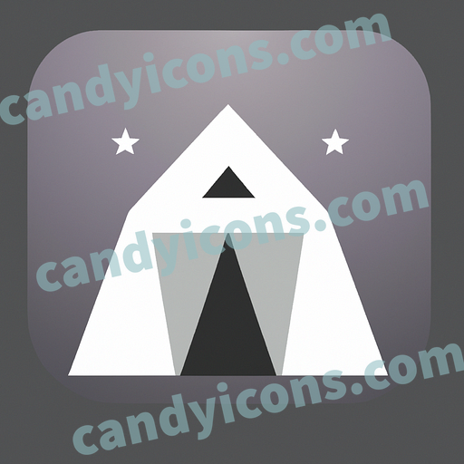 a tent with a starry sky app icon - ai app icon generator - phone app icon - app icon aesthetic