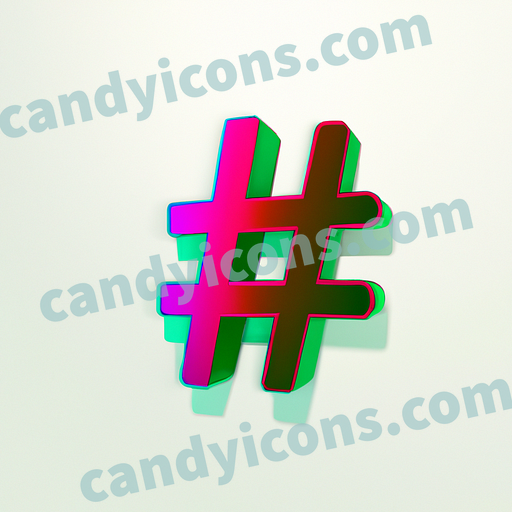 A stylized hashtag sign  app icon - ai app icon generator - phone app icon - app icon aesthetic