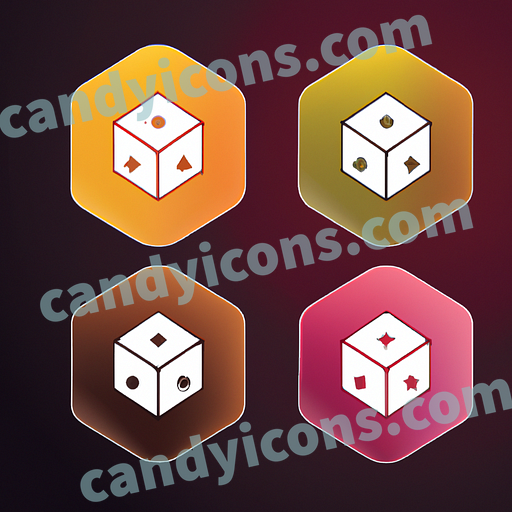 A stylized dice  app icon - ai app icon generator - phone app icon - app icon aesthetic