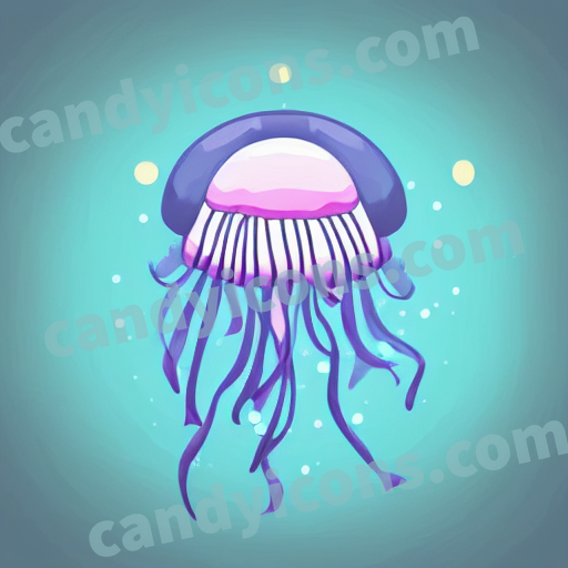 An app icon of A jellyfish in lemon chiffon , dark orchid color scheme