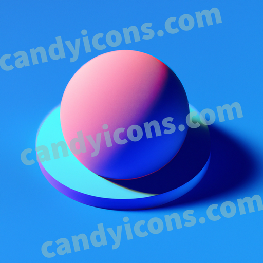 An app icon of The Nepture planet in crimson , dark blue , baby blue color scheme