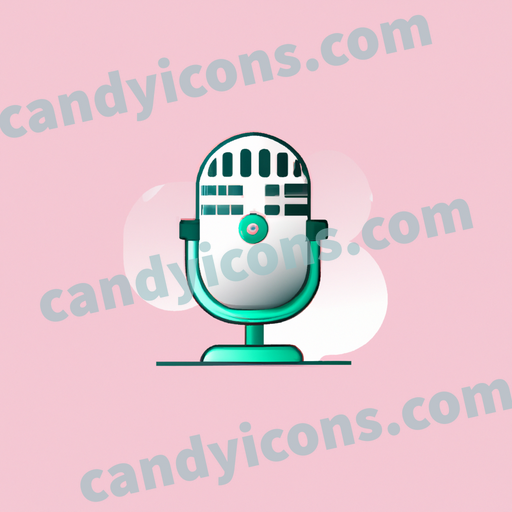 An app icon of Microphone in forest green , gainsboro , antique white , peach color scheme