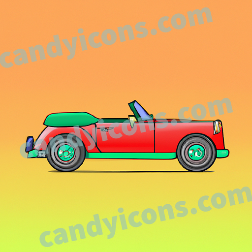 A vintage red convertible car  app icon - ai app icon generator - phone app icon - app icon aesthetic