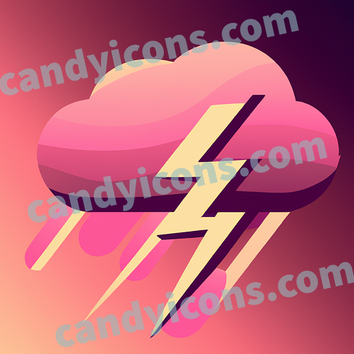 A stylized thundercloud with lightning  app icon - ai app icon generator - phone app icon - app icon aesthetic