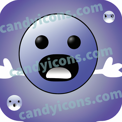A panicked, screaming smiley face with flailing arms  app icon - ai app icon generator - phone app icon - app icon aesthetic