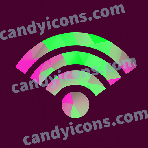 A stylized WiFi icon with radio waves  app icon - ai app icon generator - phone app icon - app icon aesthetic