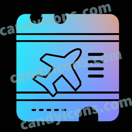 A stylized airplane ticket app icon - ai app icon generator - phone app icon - app icon aesthetic