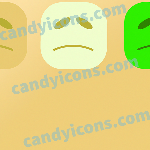 A disgusted, nausated smiley face  app icon - ai app icon generator - phone app icon - app icon aesthetic