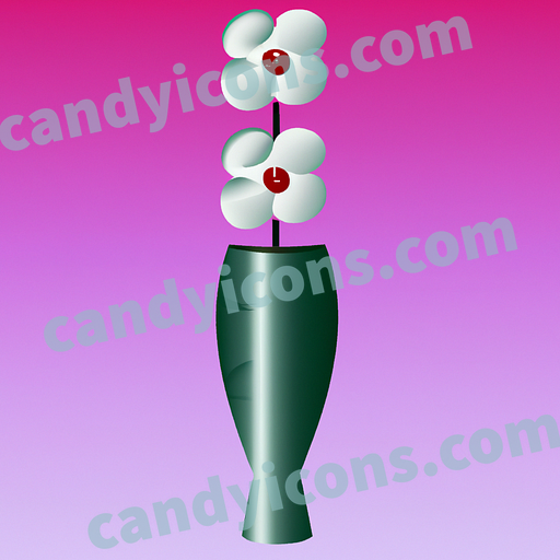 A tall and elegant vase with blooming flowers  app icon - ai app icon generator - phone app icon - app icon aesthetic