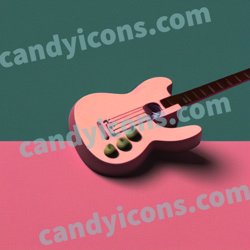 An app icon of An guitar in azure , blue grey , medium purple , rose color scheme