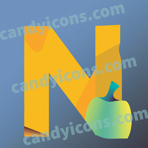 A classic, timeless letter N  app icon - ai app icon generator - phone app icon - app icon aesthetic