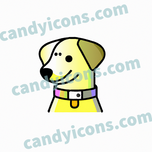 A loyal dog with a collar  app icon - ai app icon generator - phone app icon - app icon aesthetic