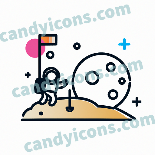 a moon landing app icon - ai app icon generator - phone app icon - app icon aesthetic