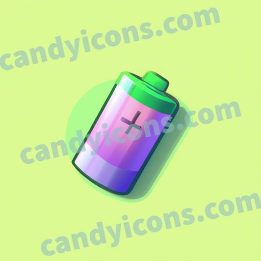 An app icon of Batteries in light sea green , sea green , amber , medium purple color scheme